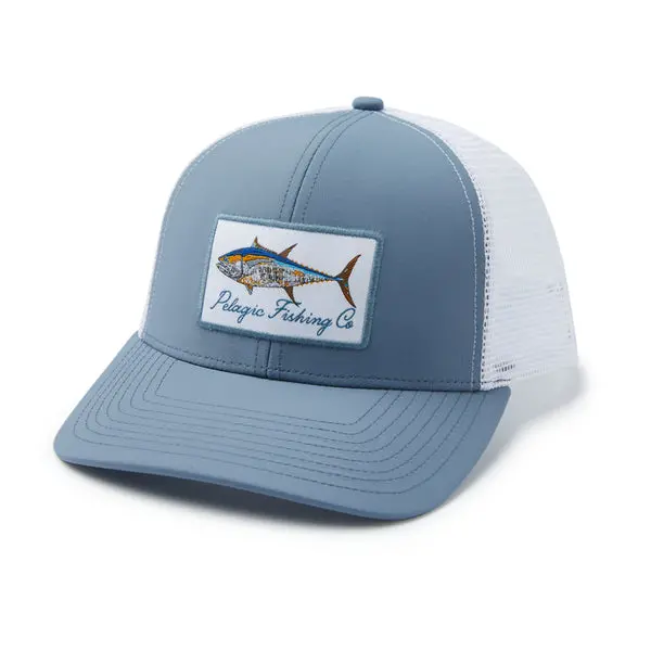Pelagic Flybridge Trucker Hat – Goione Bluefin Tuna Petrol Colorway 1