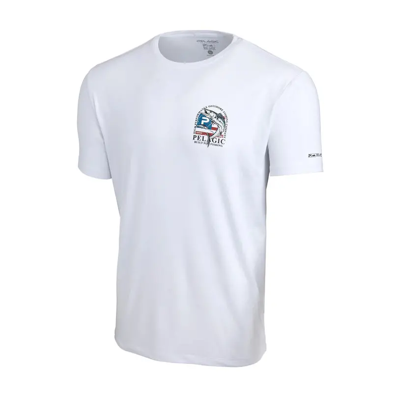 Pelagic Stratos Short-Sleeve Patriot Wahoo Performance Shirt 1