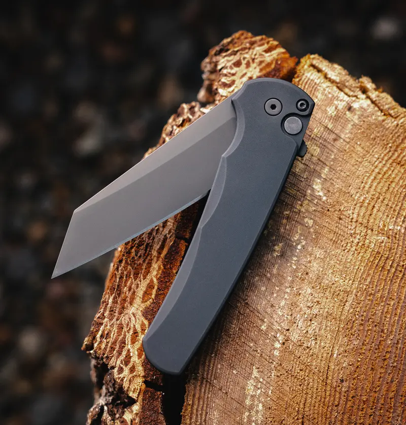 Pro-Tech Malibu Pocket Knife – Black Anodized Aluminum Handle 1