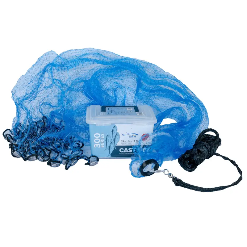 Promar 6-Foot Blue Mono Cast Net – 1/2" Mesh, 1Lb Lead Weight 1