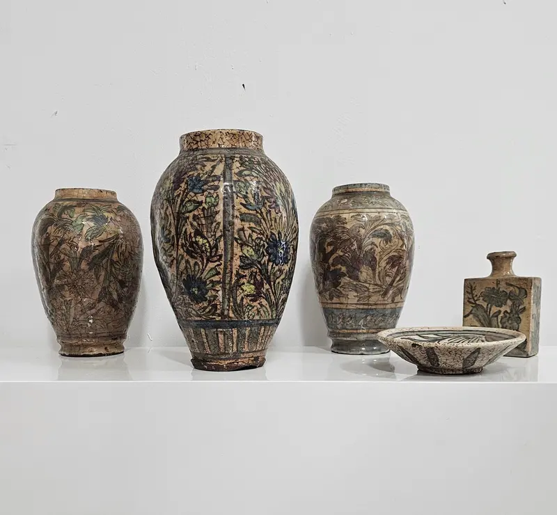 Qajar Dynasty Persian Pottery — Early 20Th-Century Vases, Bowls & Bottles, Iran, C. 1900–1920 1