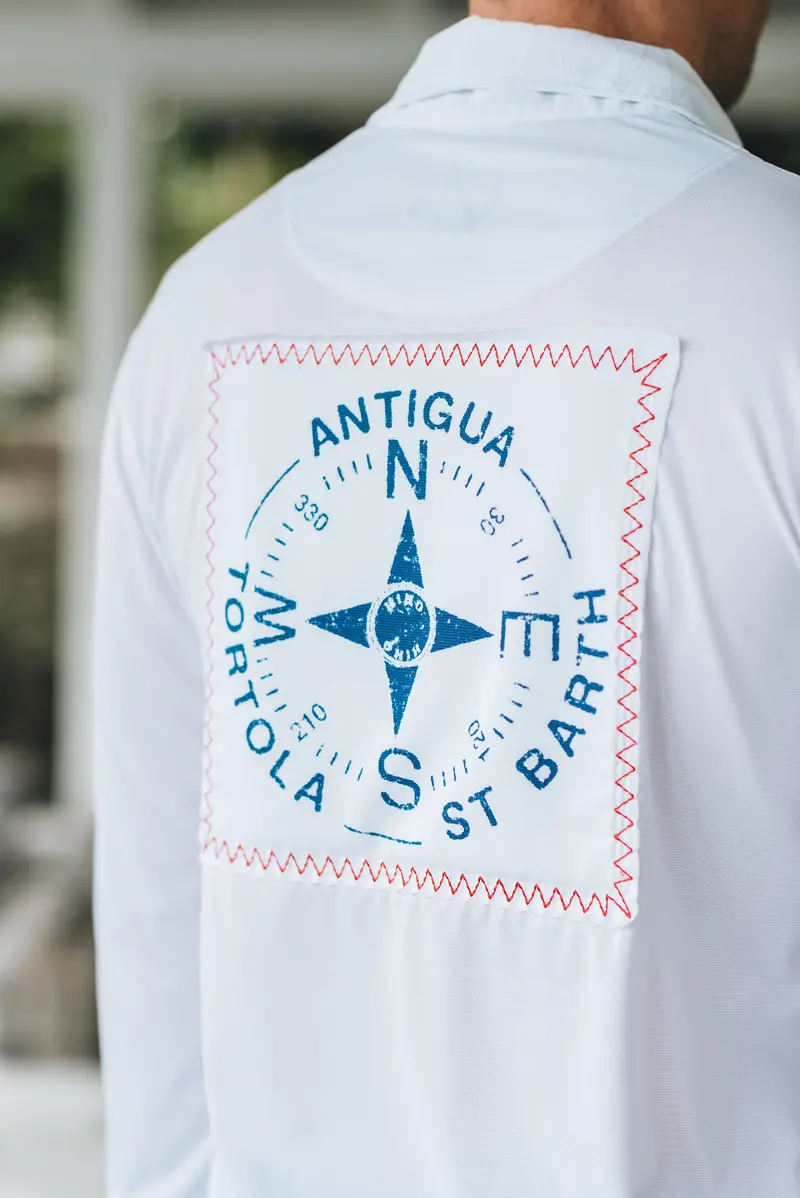 R3 Tortola Compass Upf50 Shirt In Crisp White 1