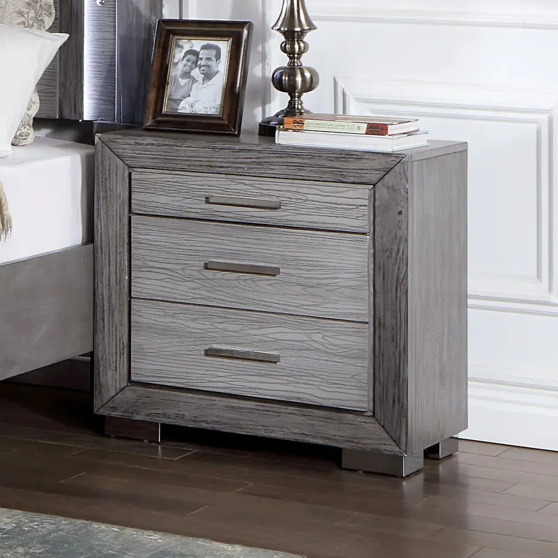 Raiden Nightstand With Built-In Usb Charging Ports – Cm7468Gy-N 1