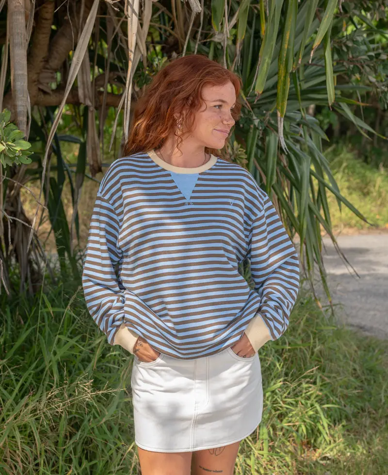 Ralph Stripe Ringer Crew Neck – Espresso & Finch 1