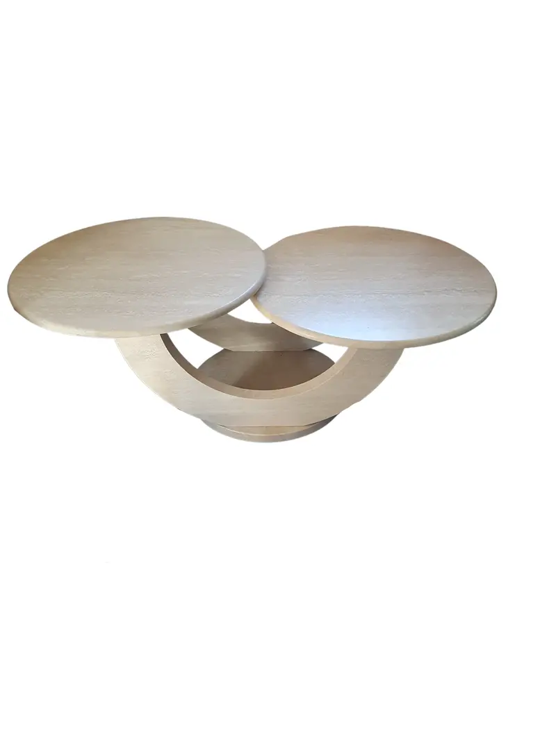 Rare Italian Travertine Coffee Table, Crafted In The 1980S 1