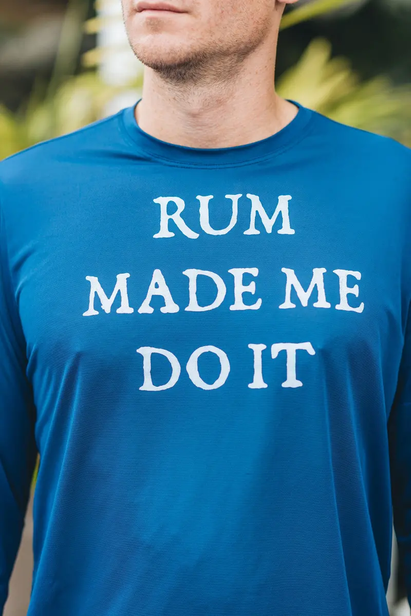 Rum Made Me Do It Upf 50 Sun Shirt In Racing Blue 1