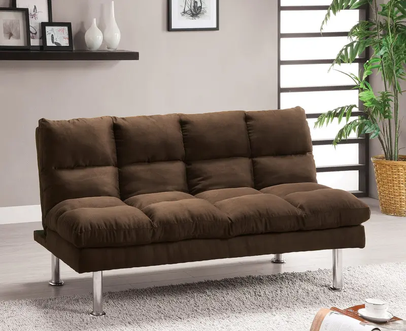Saratoga Dark Brown Futon Sofa Bed By Furniture Of America (Cm2902Db) 1