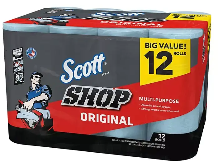 Scott Original Shop Towels – 55 Sheets Per Roll, 12-Roll Pack 1