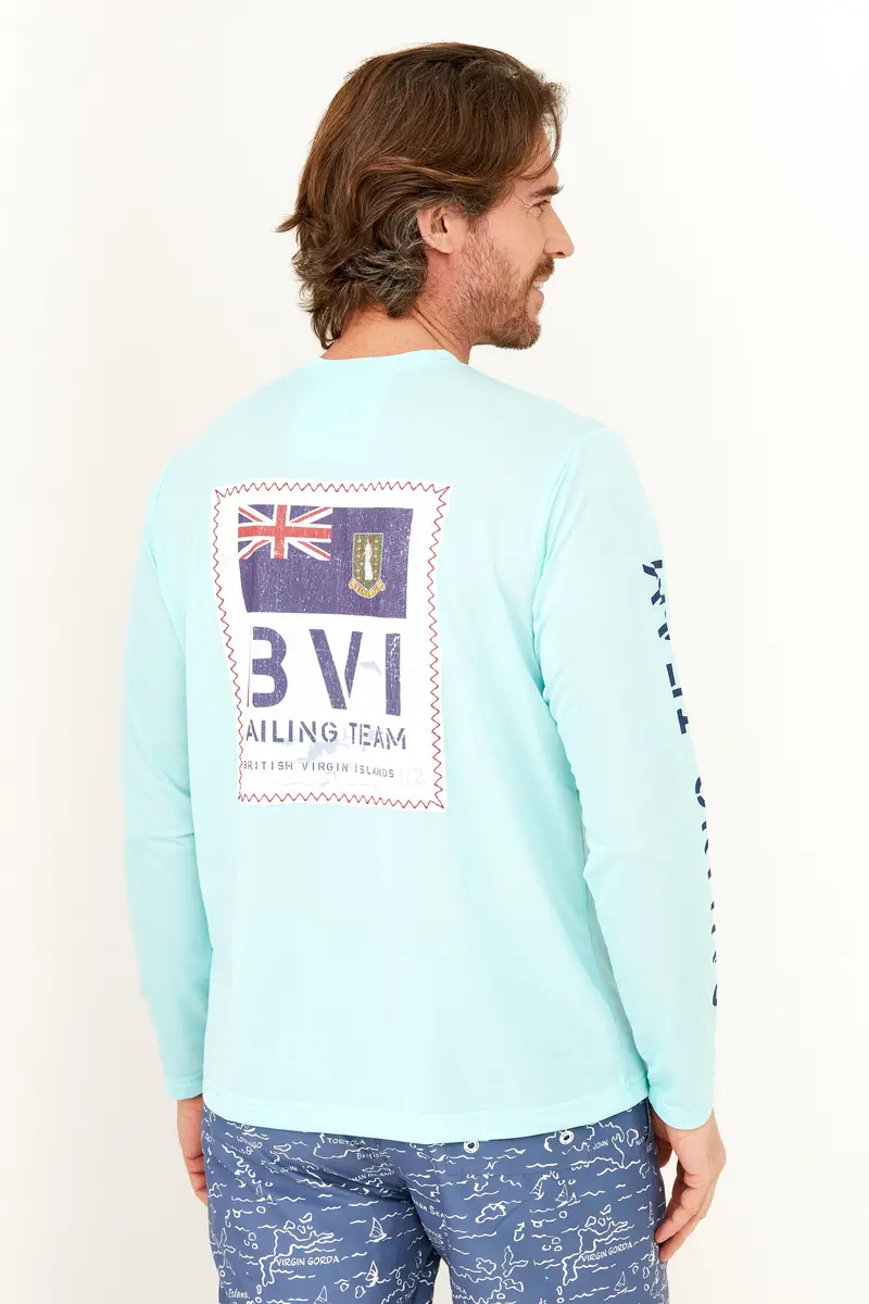 Sea Green Bvi Sailing Team Upf 50 Performance Shirt 1