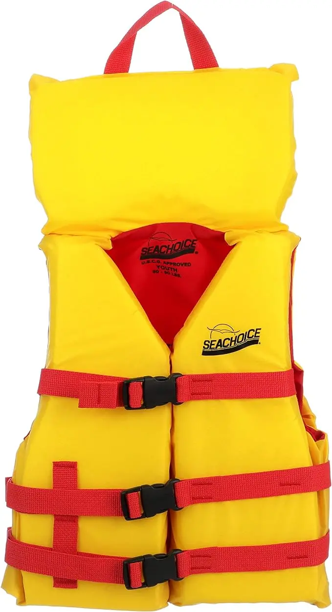 Seachoice Type Ii Children’S Life Vest – 50 Lb Red/Yellow Pfd With Pop-Up Pillow 1