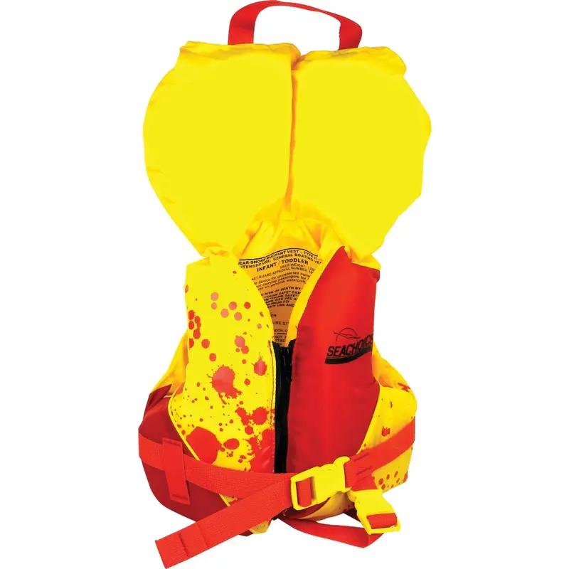 Seachoice Type Ii Infant Life Vest – 30 Lb Red/Yellow Pfd With Pop-Up Pillow 1