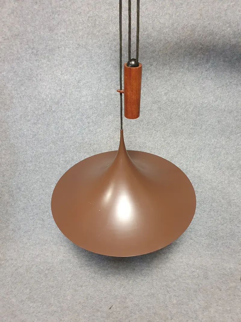 Semi-Large Fog & Mørup Pendant Lamp By Claus Bonderup & Torsten Thorup — Counterweighted Design, 1960S 1