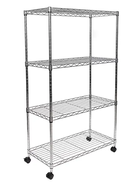 Seville Classics 4-Tier Steel Wire Shelving Unit – 30" W X 14" D X 48" H 1