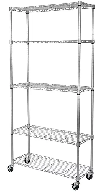 Seville Classics 5-Tier Heavy-Duty Steel Wire Shelving – 36" W X 14" D X 76" H 1