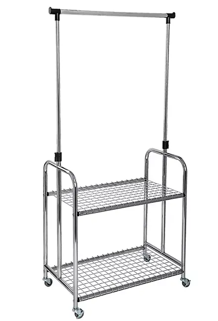 Seville Classics Adjustable 2-Shelf Garment Rack (31" W × 18" D) 1