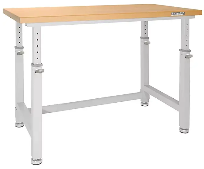 Seville Classics Ultrahd Heavy-Duty Height-Adjustable Workbench — 48" X 24" Solid Wood Top 2