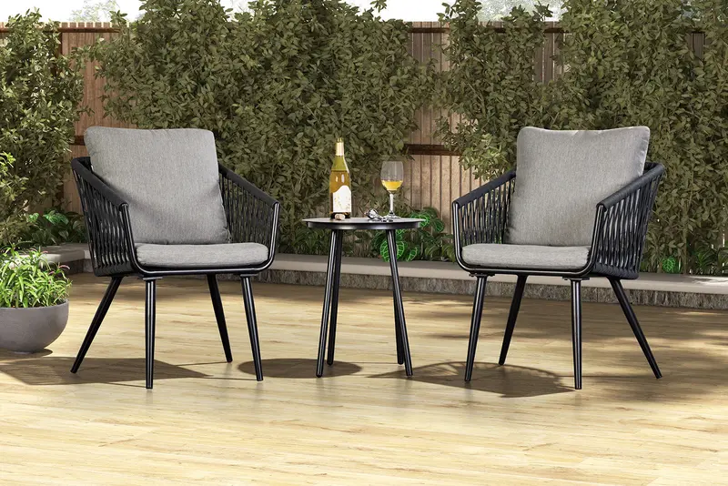Shani 3-Piece Outdoor Conversation Set By Furniture Of America – Light Grey Patio Lounge 1