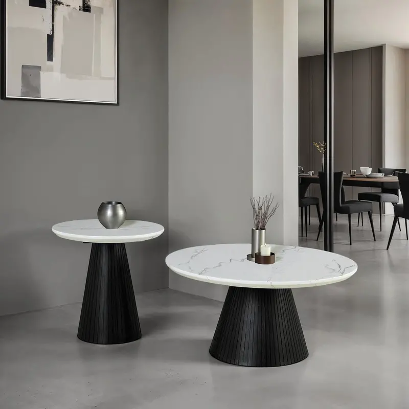 Sindal Round Cocktail Table – Furniture Of America (Fm44004Bk-Cr-Table) 1