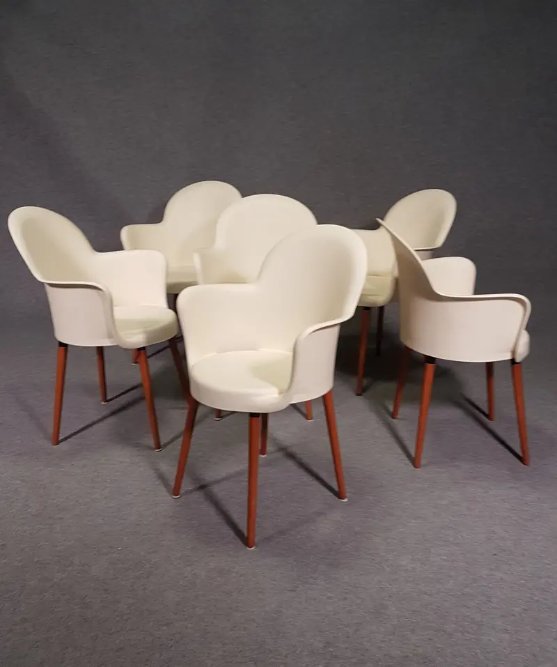 Sintesi Gogo Chair Set (6) With Wooden Legs By Marcello Ziliani, 1990S Italian Postmodernism 1