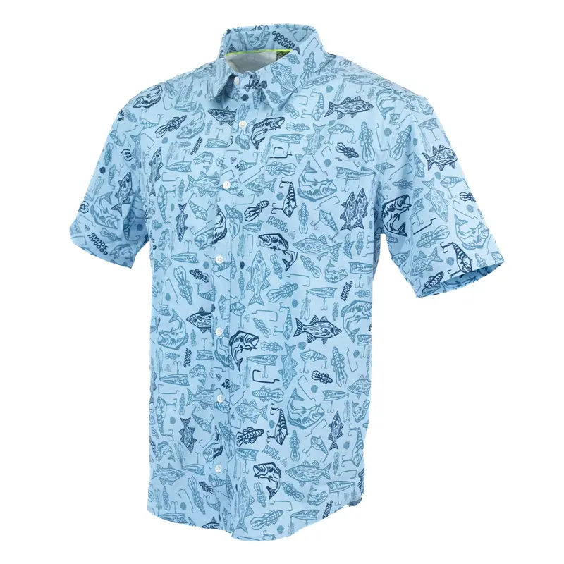 Sky Geo Ventilated Short-Sleeve Fishing Shirt 1