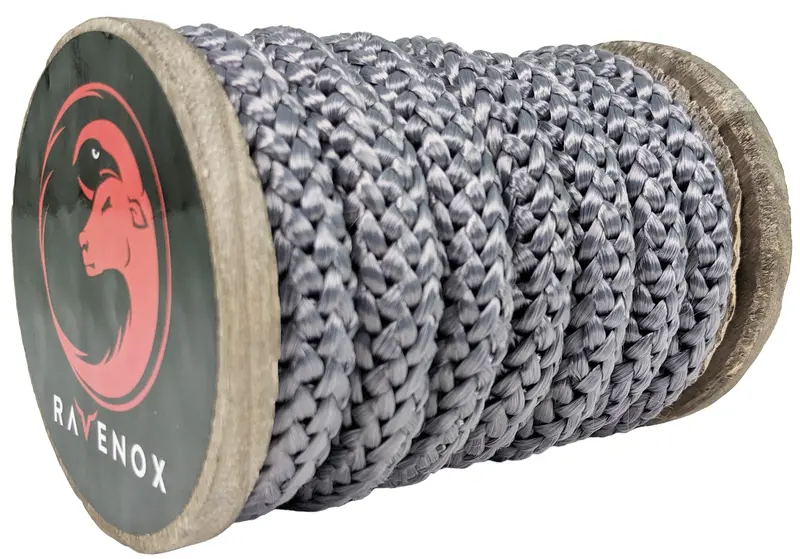 Solid Grey Knit Polyester Rope – Smooth Braided Finish 1
