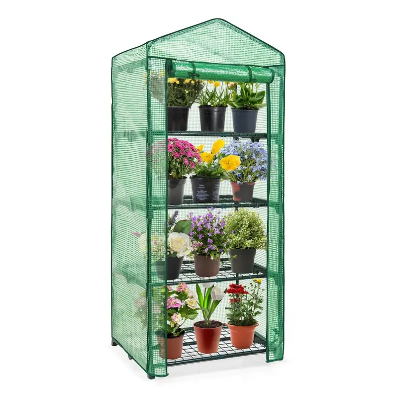 Space-Saving Mini Greenhouse With Wire Shelving – 27.2″ × 19.3″ × 64.2″ 1
