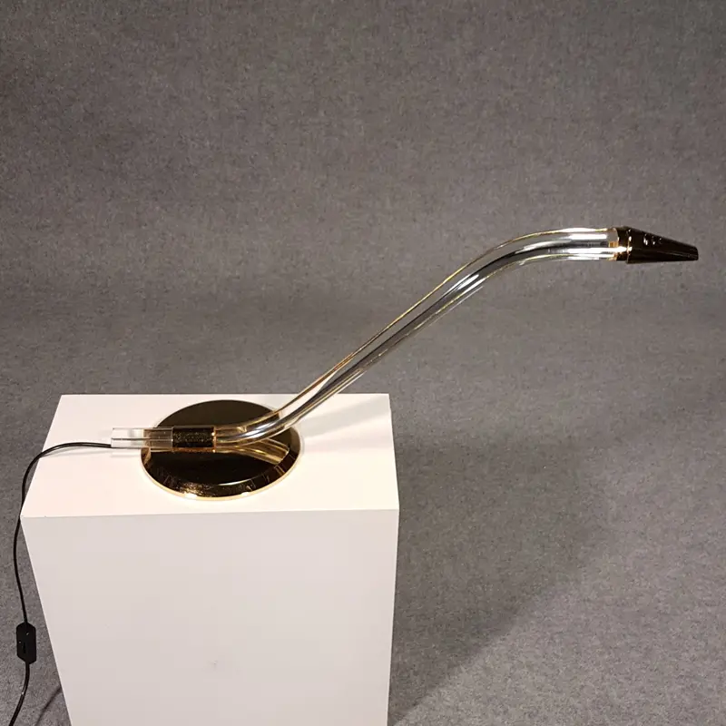 Spanish Serpent Table Lamp Replica In Brass And Lucite – Grupo Mci Showroom Model, 1970S 1