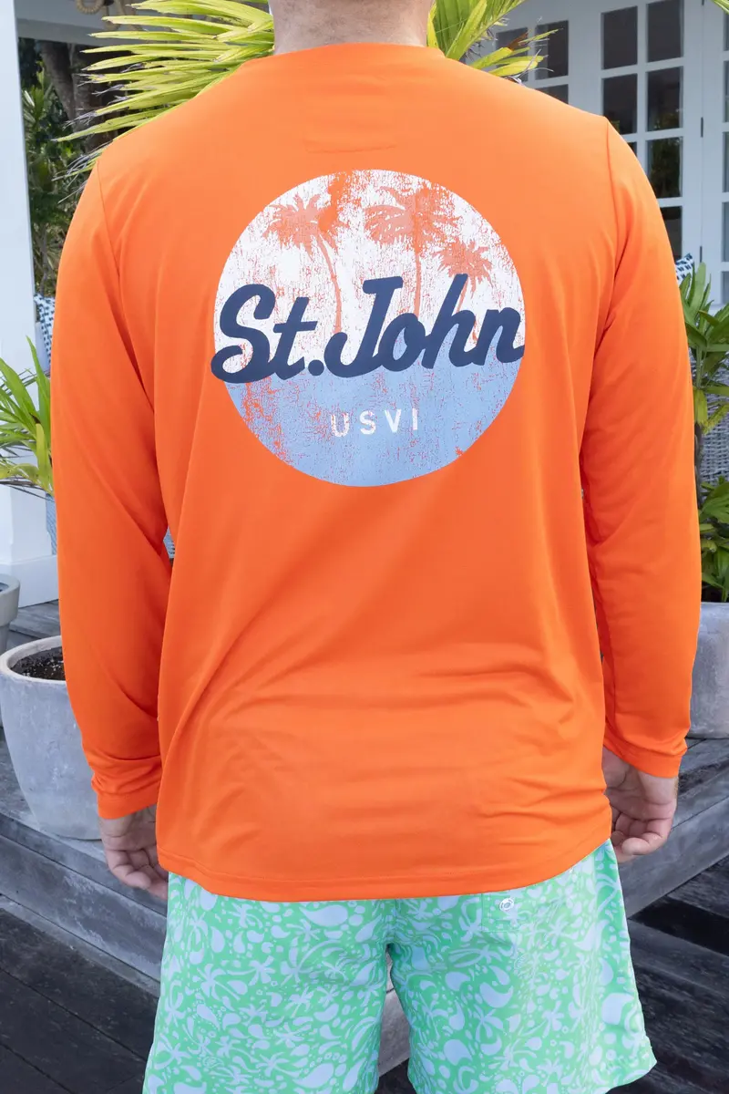 St. John Oval Palm Upf50 Shirt – Rum Punch Hue 1