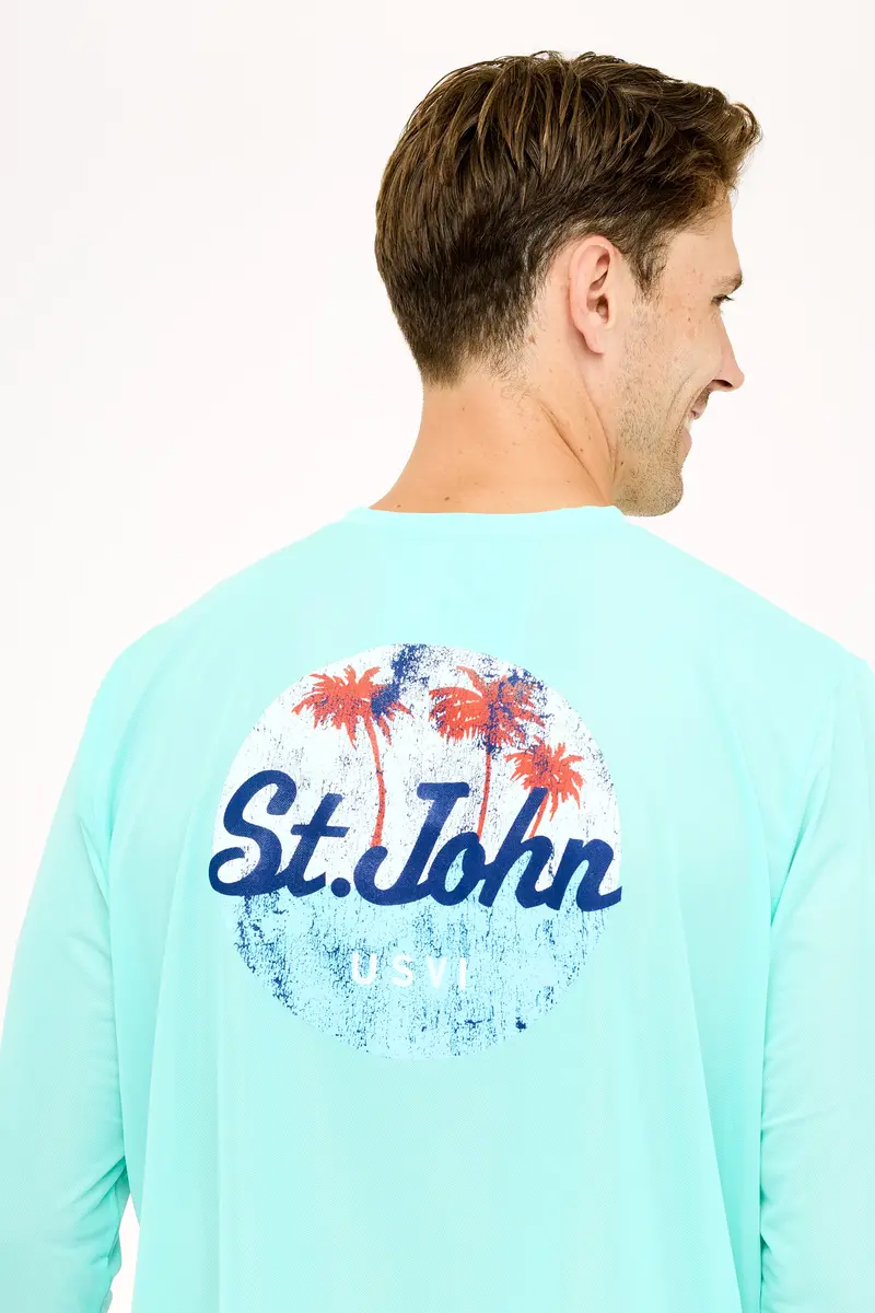 St. John Oval Palm Uv-Protective Shirt – Sea Green 1