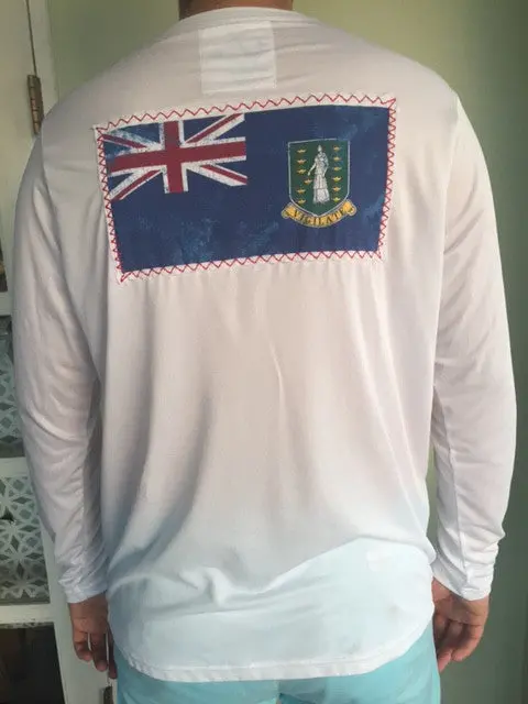 St. Ursula Flag Embroidered Upf 50 Sun Shirt In White 1