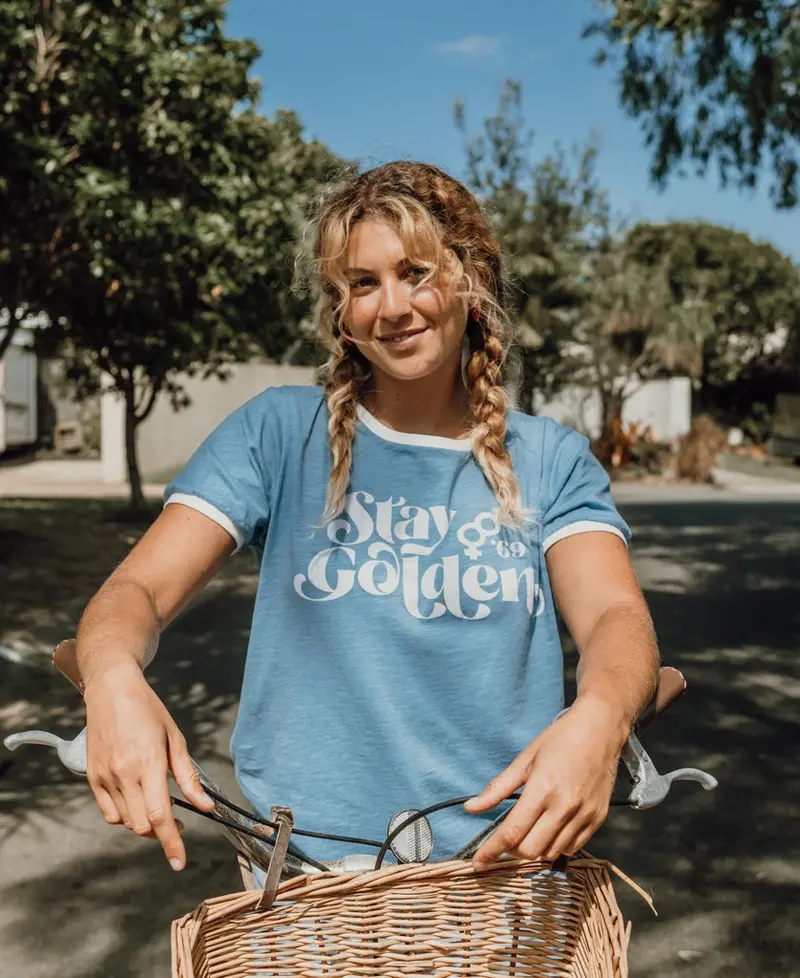 Stay Golden Azure Ringer Tee 1