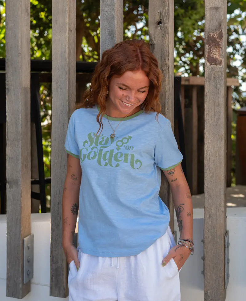 Stay Golden Finch And Moss Ringer Tee 1