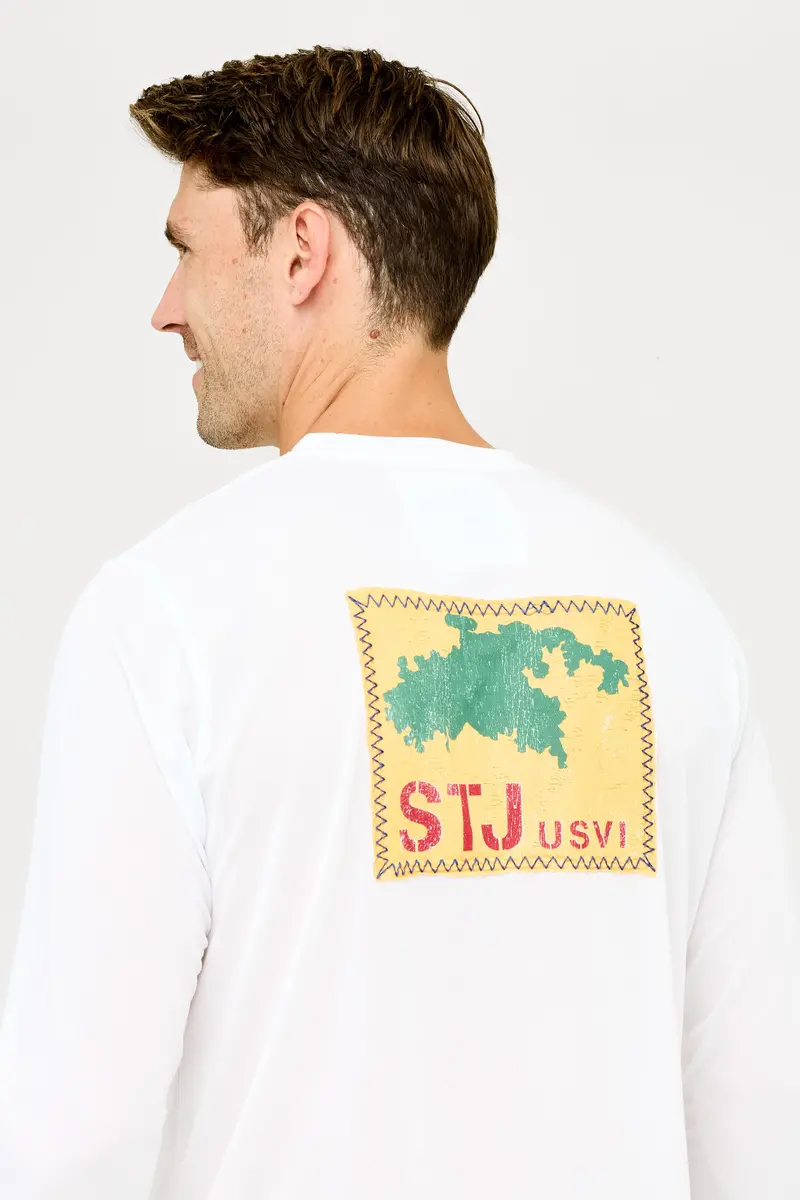 Stj Patch Detail Upf 50 Sun Shirt – White 1