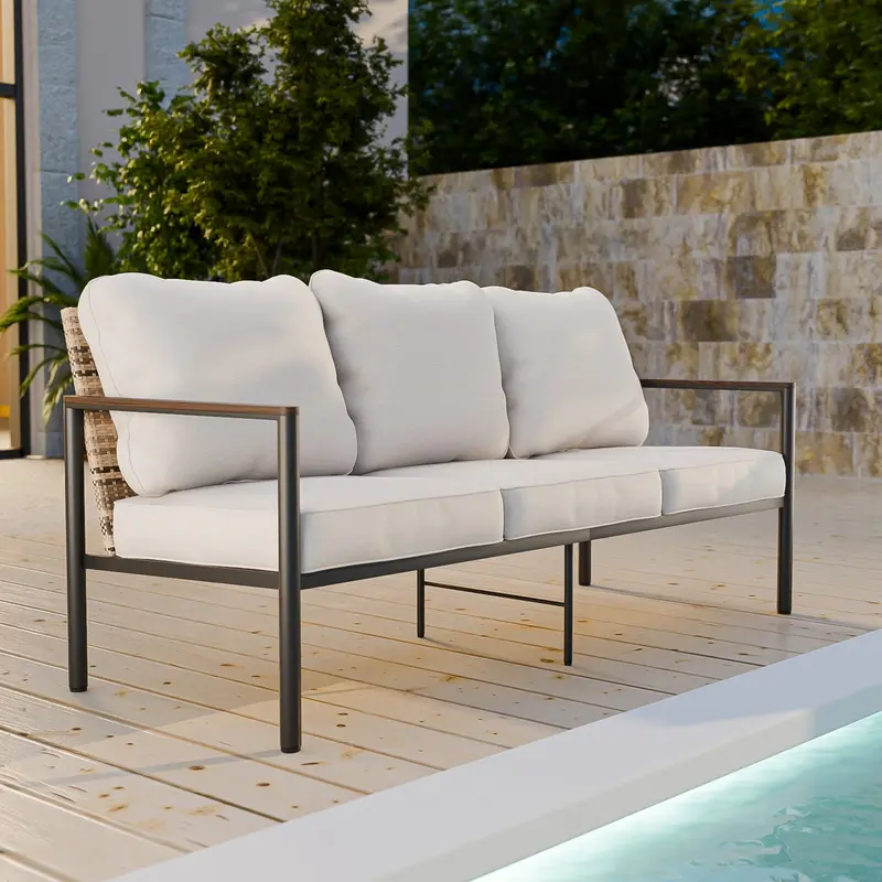 Sunset Dune 3-Seater Outdoor Patio Sofa – All-Weather Lounge Couch 1