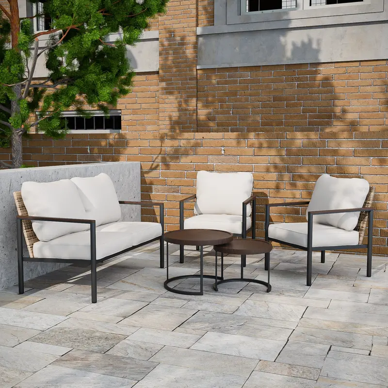 Sunset Dune 5-Piece Outdoor Patio Furniture Set – Chairs, Loveseat & Tables 1