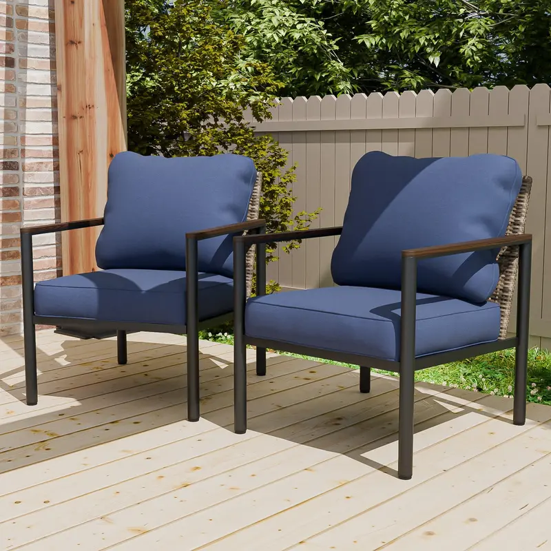 Sunset Dune Outdoor Patio Armchairs – Set Of Two All-Weather Chairs 1