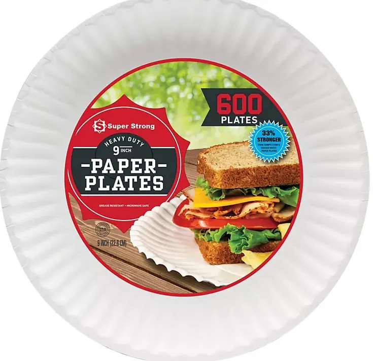 Super Strong 9-Inch Heavy-Duty Paper Plates – 600 Count 1