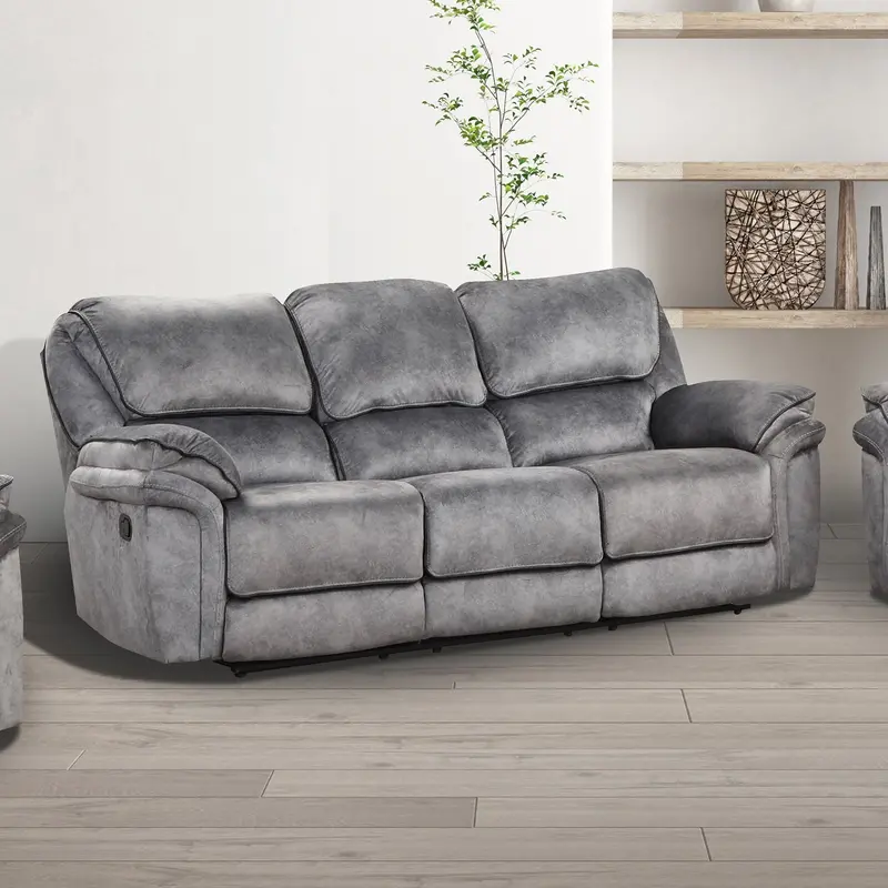 Theola 3-Piece Power Motion Sofa, Loveseat & Recliner Set By Furniture Of America (Nx6002Gy-3Pc) 1