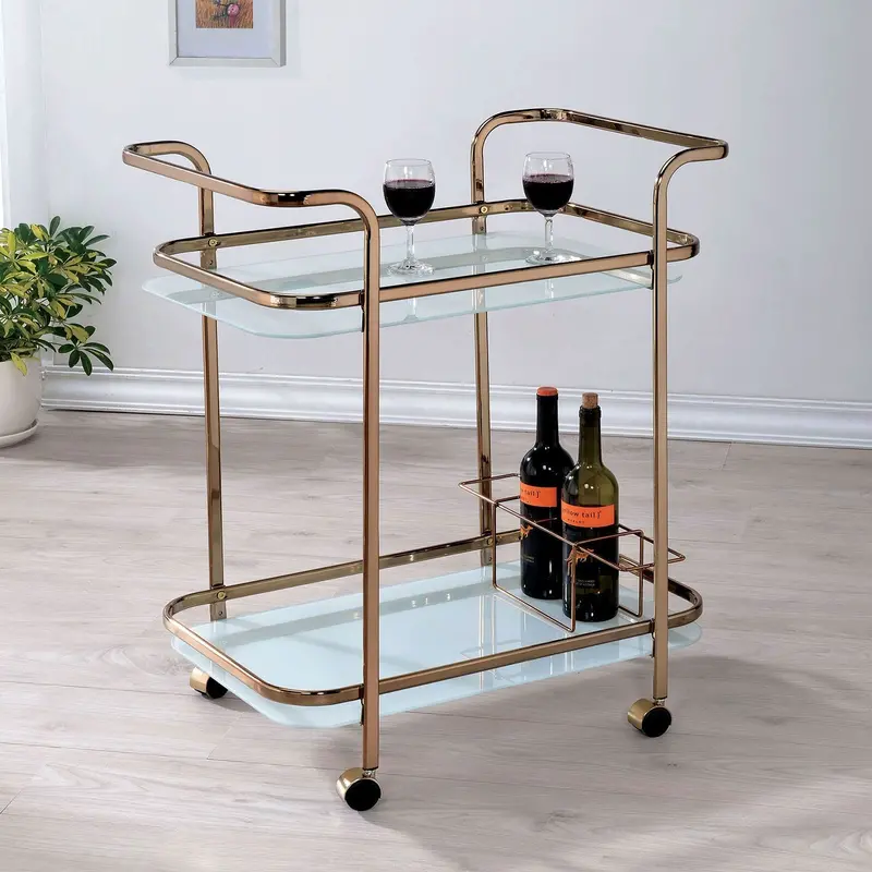 Tiana Serving Cart – Elegant Stainless Steel & Wood (Cm-Ac235) 1