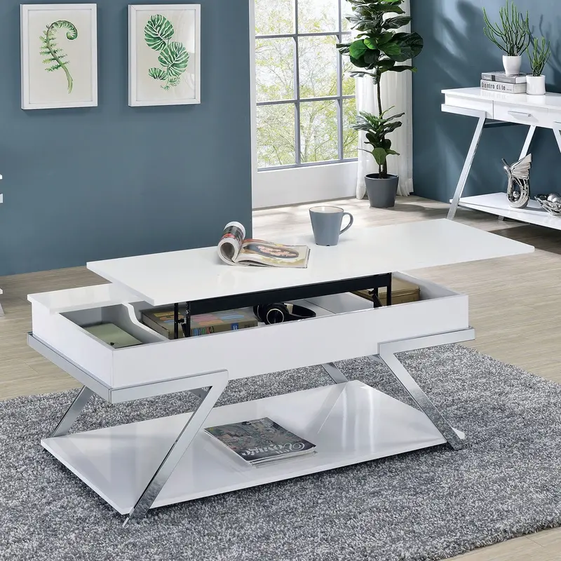 Titus White Wood Coffee Table – Furniture Of America (Cm4193Wh-C) 1