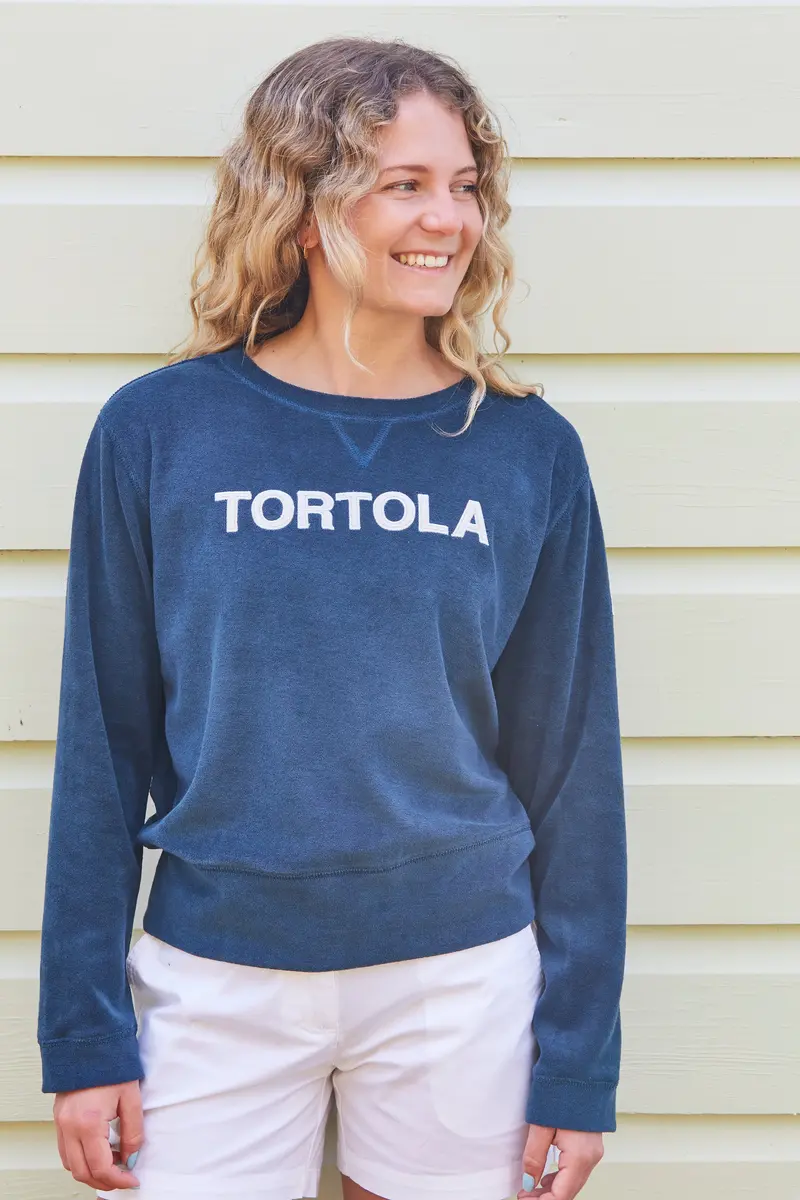 Tortola Applique Midnight Navy Beach Sweatshirt 1