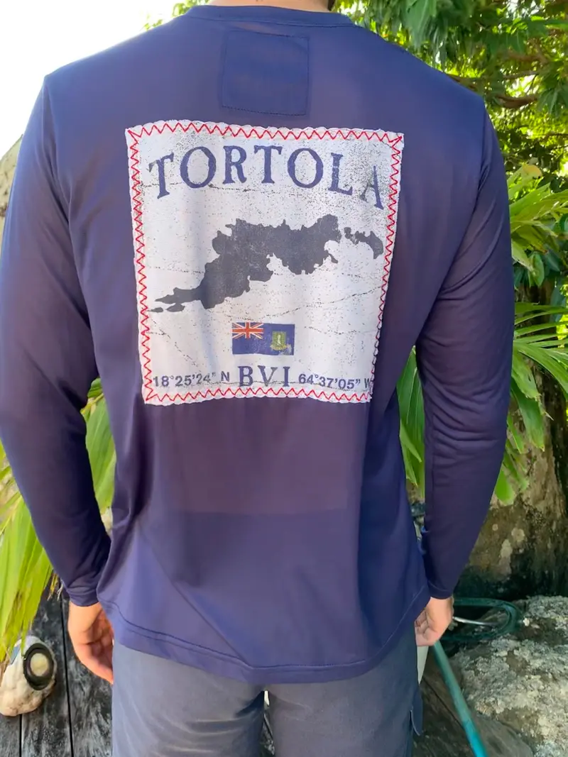 Tortola Flag Upf50 Sun Protection Shirt In Racing Blue 1