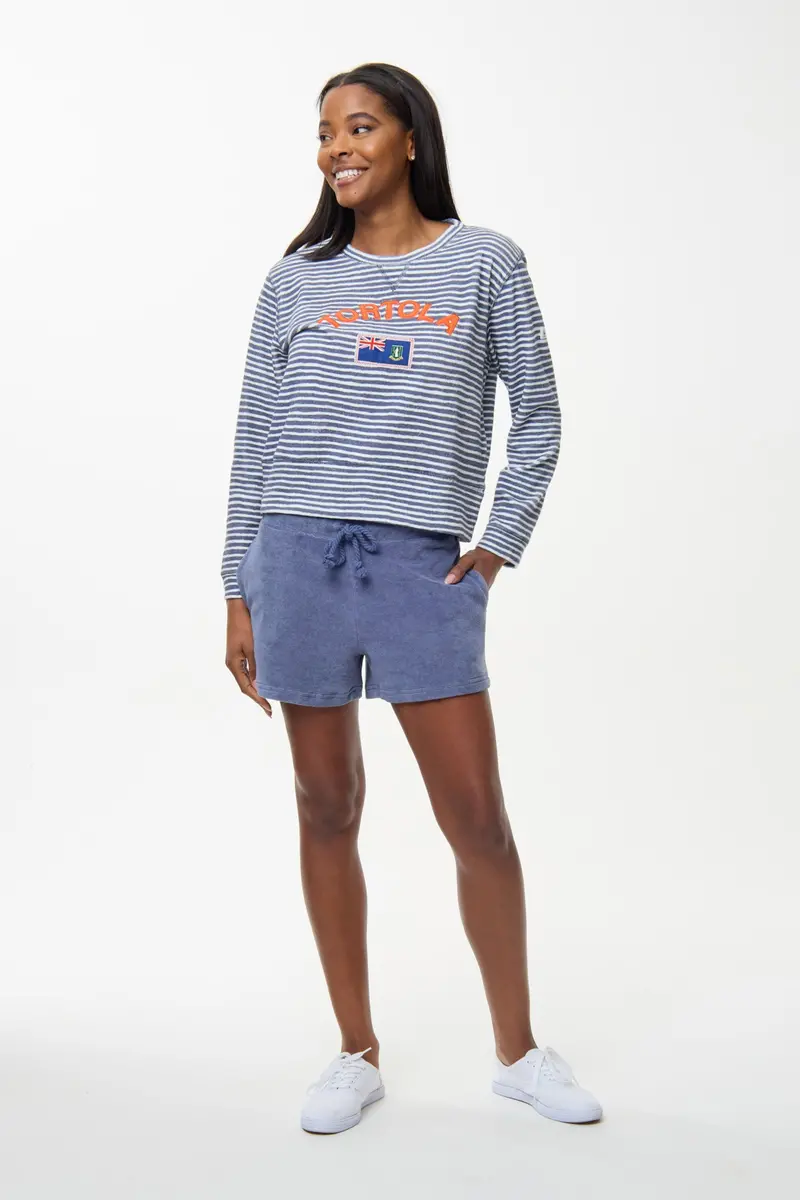 Tortola Ultimate Beach Sweatshirt – Indigo Chalk Stripe 1