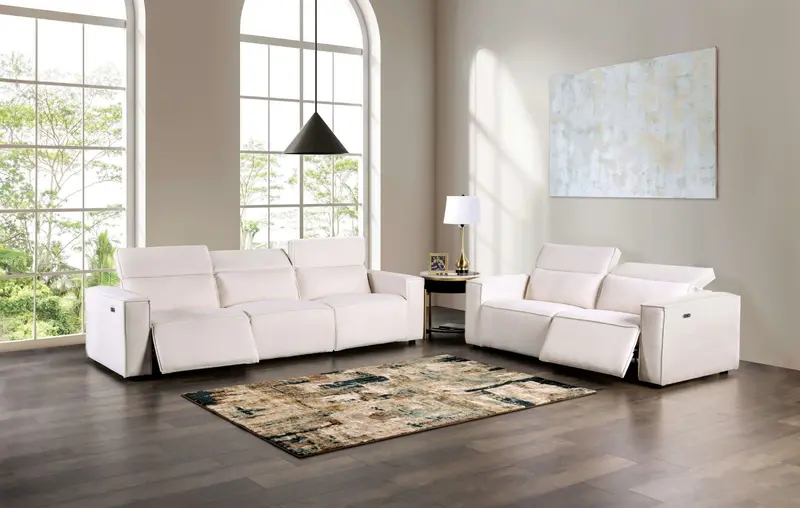 Treharris 2-Piece Power Motion Sofa & Loveseat Set By Furniture Of America (Fm62002Wh-Pm-2Pc) 1