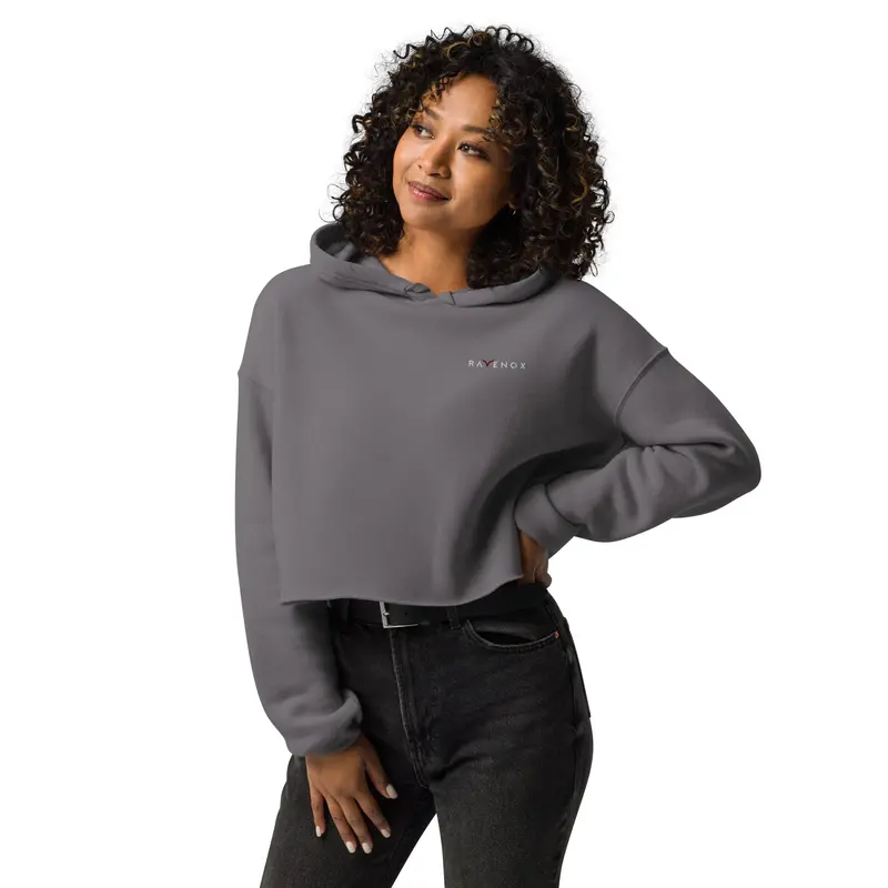 Trendy Ravenox Crop Hoodie – Relaxed Fit & Ribbed Cuffs 6