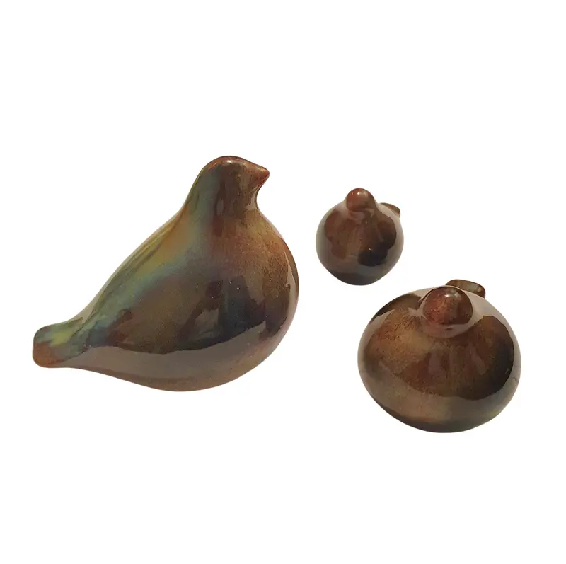 Triptych Of Gloss-Glazed Ceramic Bird Figurines, Early 1950S–1960S 1