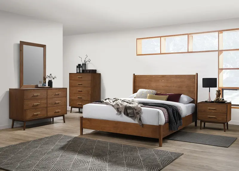 Tromso Walnut Queen Bedroom Set With Chest – Minimalist 5-Piece (Fm7220Wn-Q-5Pc-Chest) 1