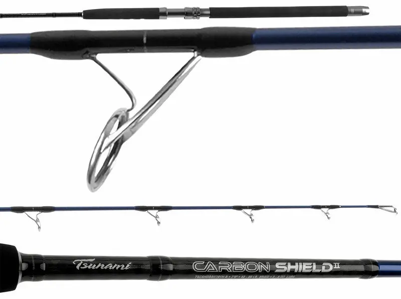 Tsunami Carbon Shield Ii Boat Spinning Rod – 7'10", Extra-Heavy Power, 30–65 Lb 1