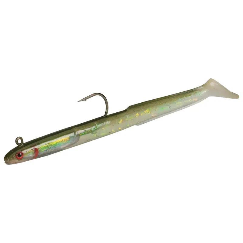 Tsunami Holographic Sand Eel Soft Bait – 4-Inch Olive Back, 0.25 Oz 1