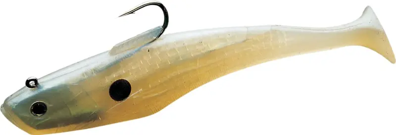 Tsunami Swim Shad Soft Bait – 4", Pearl With Spot Pattern (3-Pack) 1